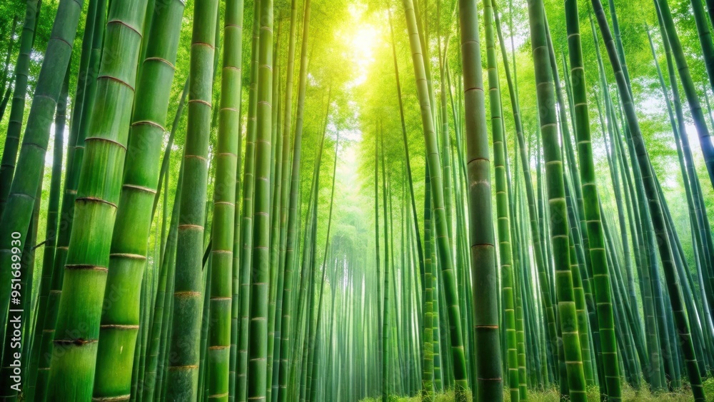 Lush green bamboo forest with tall stalks creating a serene and peaceful natural background, Bamboo, Forest, Green, Nature Lush green bamboo forest with tall stalks creating a serene and peaceful natural background, Bamboo, Forest, Green, Nature
