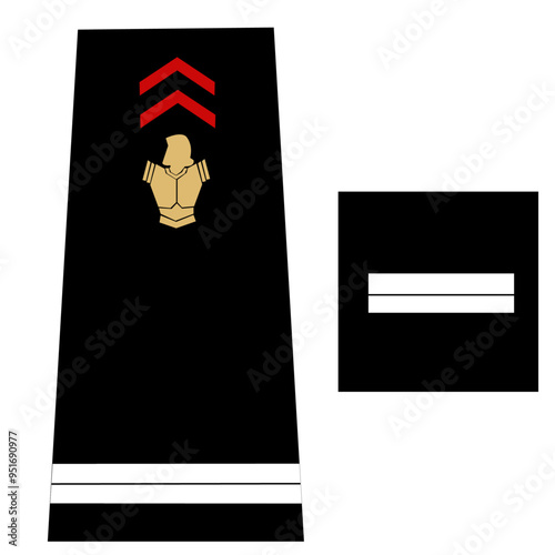 Galon de l'armée de terre française: Pompier de Paris. Sous-officier. Adjudant
