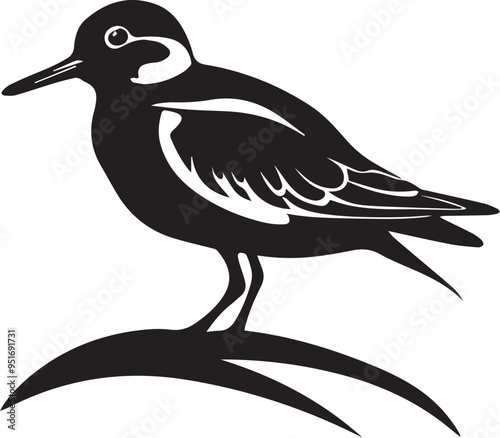 Sandpiper vector black silhouette design for T-Shirt