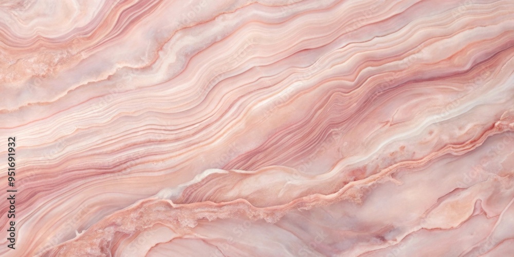 Soft pink marble background with a swirling onyx texture, panoramic