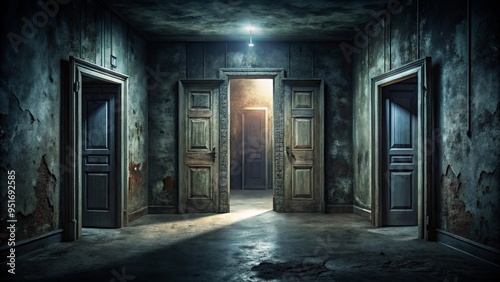 Wallpaper Mural Dark, eerie doorways inviting the fearless into a world of horror and dread Torontodigital.ca