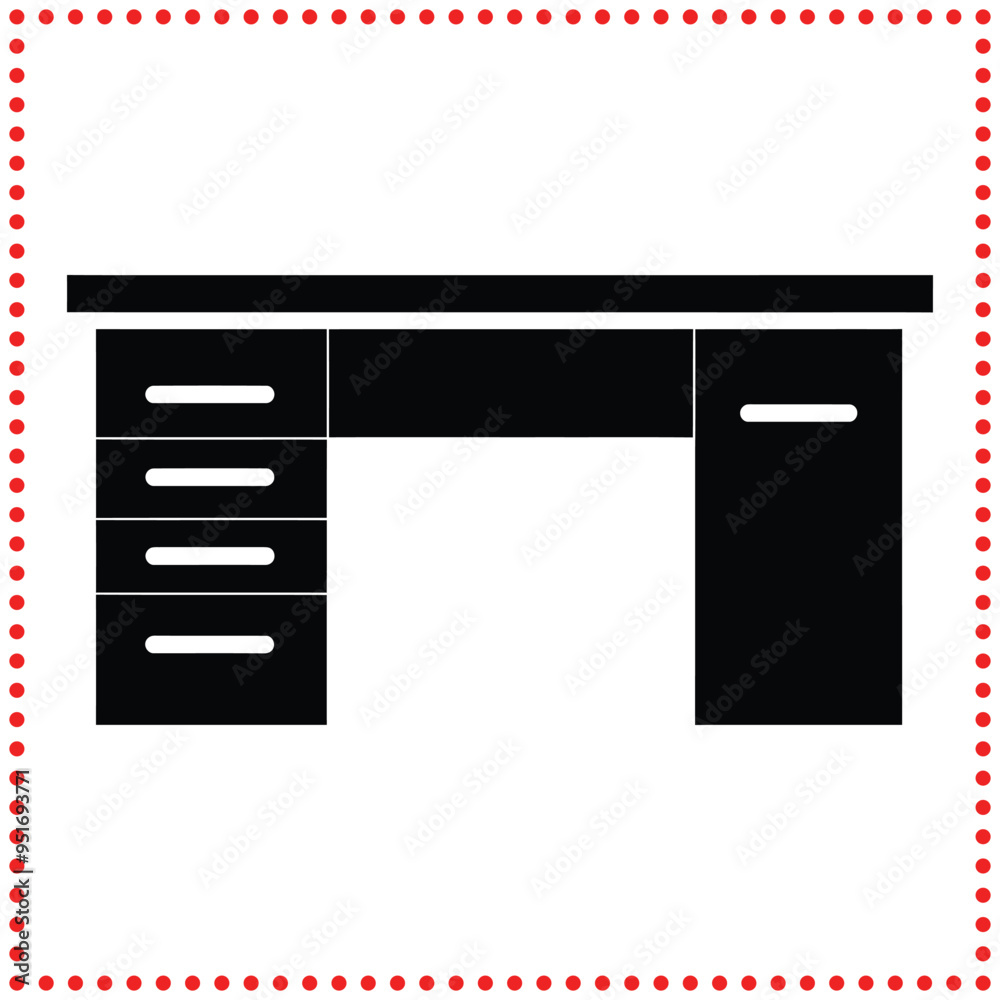 Functional Desk Silhouette Perfect for Office Layouts, Interior Design, and Workspace Branding Functional Desk Silhouette Perfect for Office Layouts, Interior Design, and Workspace Branding