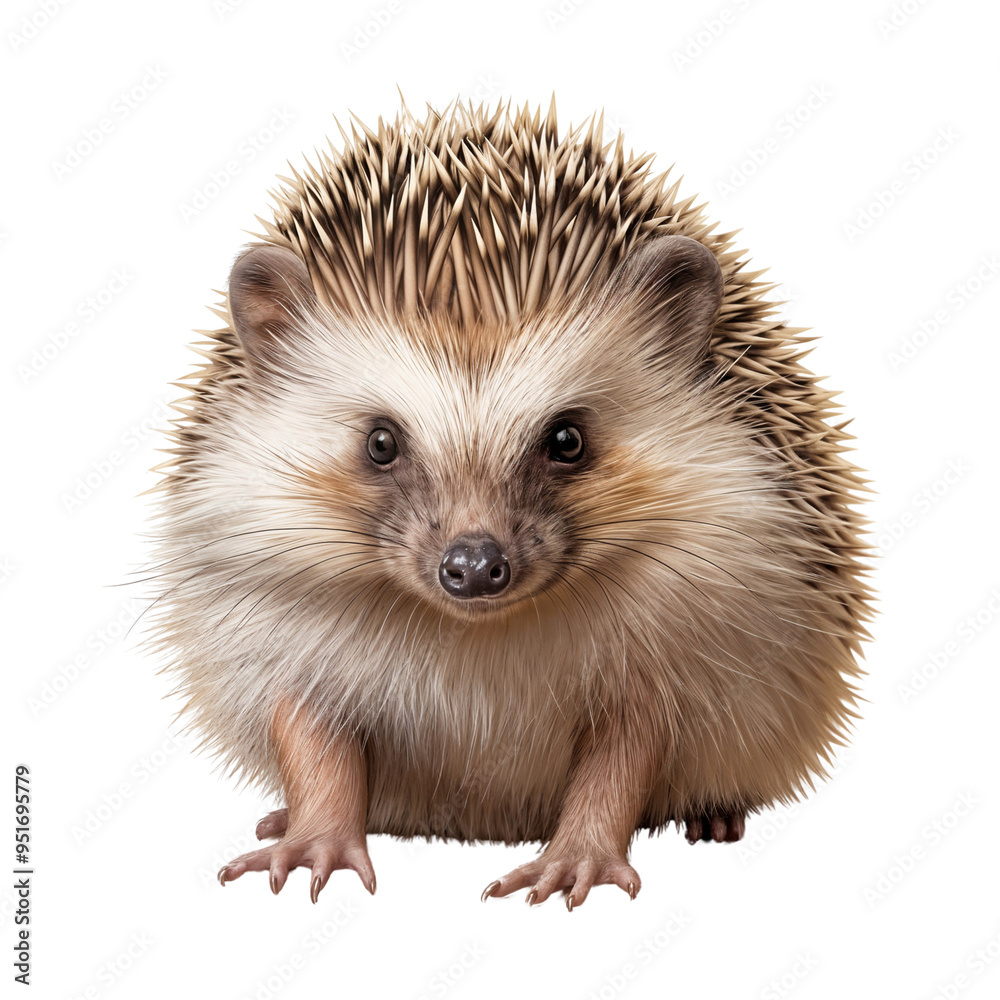 Hedgehog isolated on white background, cut out