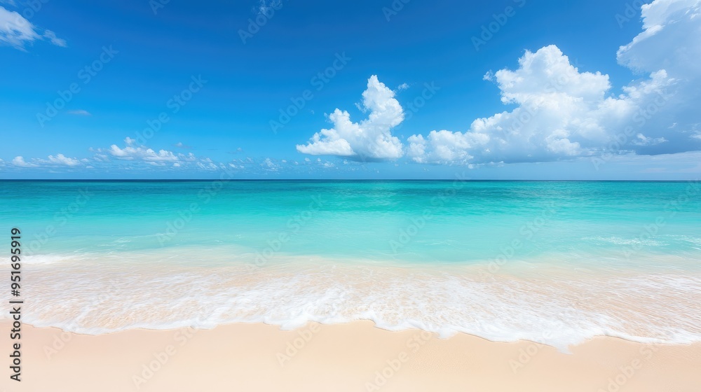 Fototapeta premium tropical beach panorama, seascape with a wide horizon
