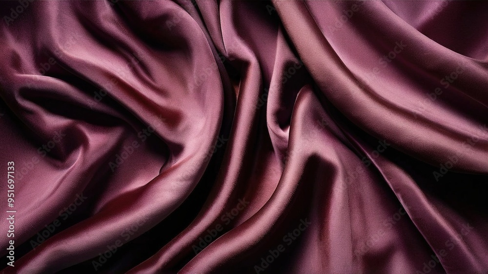 Obraz premium Close-up of soft, flowing maroon fabric with smooth, elegant drapes.