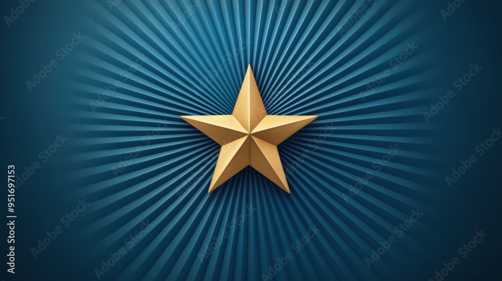 Obraz premium Star rating within a sunburst design, surrounded by distinct and premium patterns on a clean background