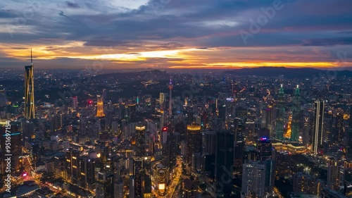 Wallpaper Mural majestic view of kuala lumpur city during sunset.kuala lumpur is a heart of malaysia Torontodigital.ca