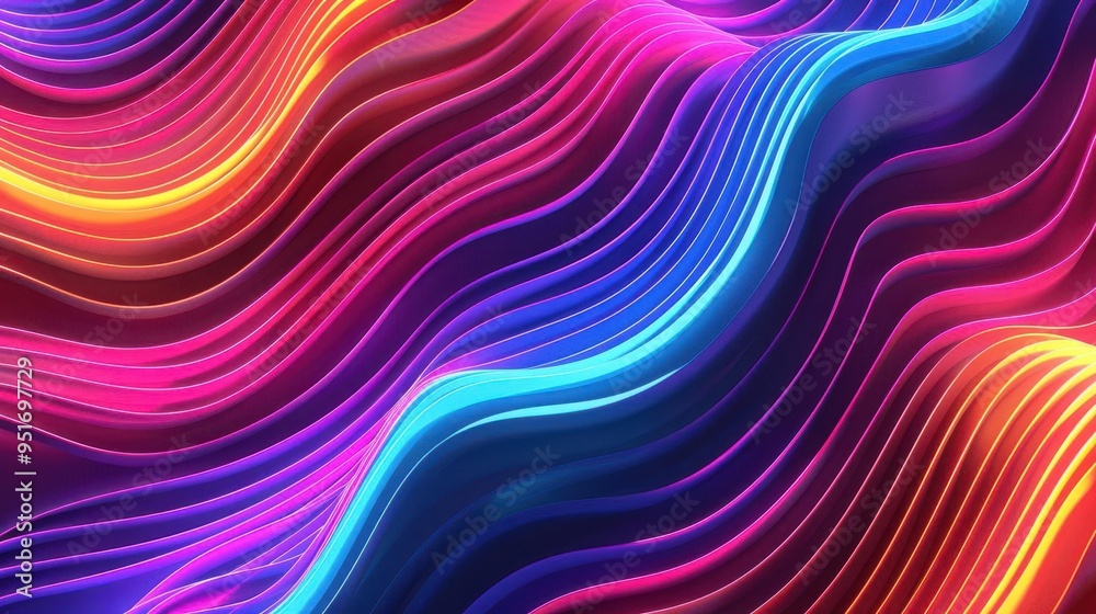 retro neon wave pattern vibrant colors on dark background 80s style abstract digital art retro neon wave pattern vibrant colors on dark background 80s style abstract digital art