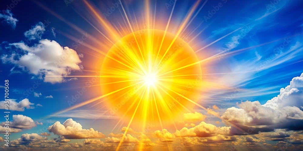 Vibrant image of sun shining brightly in the sky Vibrant image of sun shining brightly in the sky