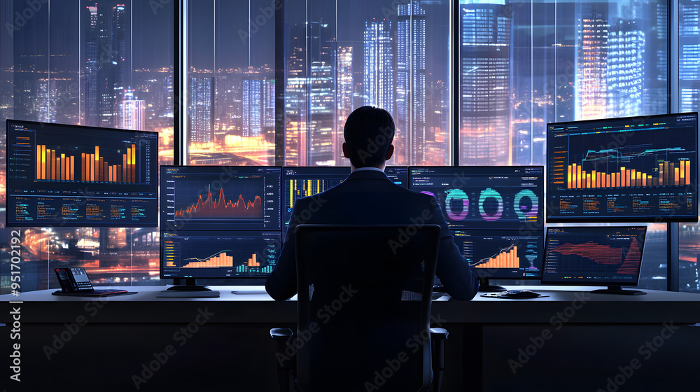 Stock trader professional market investment finance business analyst analysis economy financial crisis recession collapse trade earning profit success wealth return money fund manager portfolio Stock trader professional market investment finance business analyst analysis economy financial crisis recession collapse trade earning profit success wealth return money fund manager portfolio