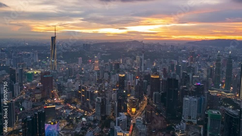 Wallpaper Mural majestic view of kuala lumpur city during sunset.kuala lumpur is a heart of malaysia Torontodigital.ca