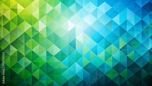Abstract geometric background with green and blue shapes creating a modern design