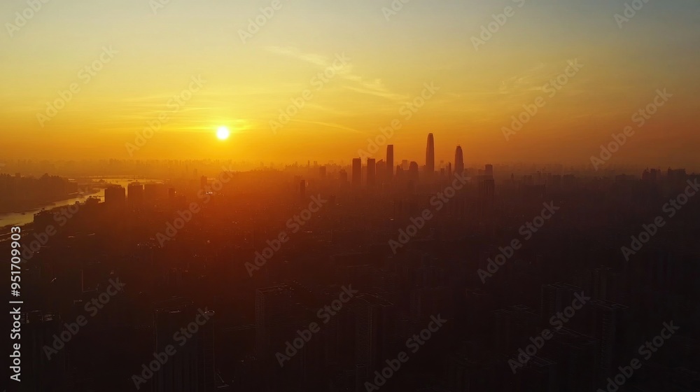 Sunrise Over Cityscape Sunrise Over Cityscape