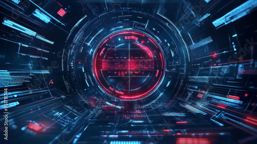 Futuristic HUD grid tech interface with a vector background. Features a digital technology line grid with dot nodes, a virtual techno display, and a grid pattern or wireframe hologram.