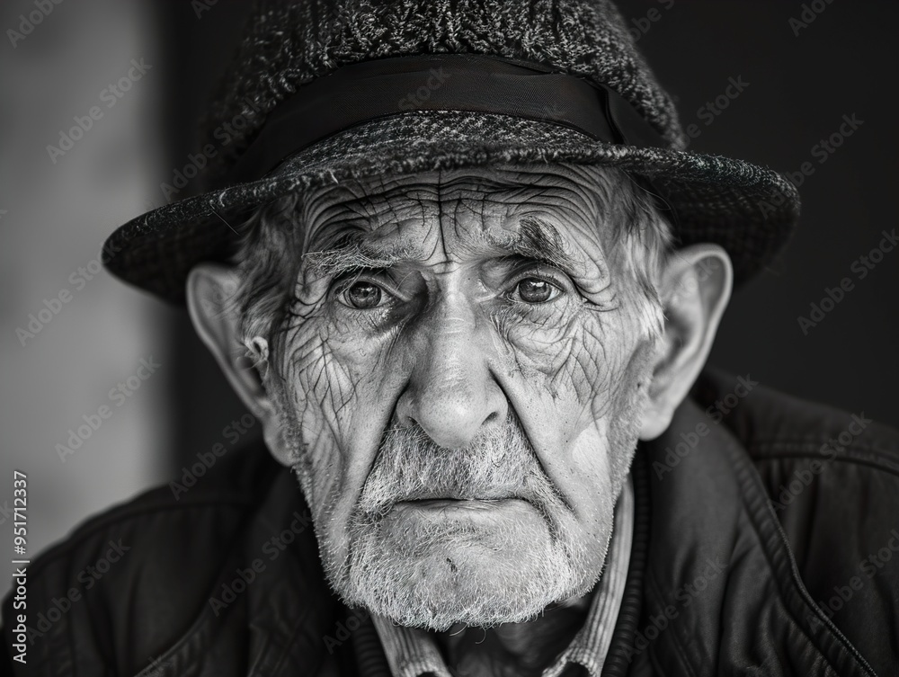 Black and White Portrait of an Elderly Man Black and White Portrait of an Elderly Man