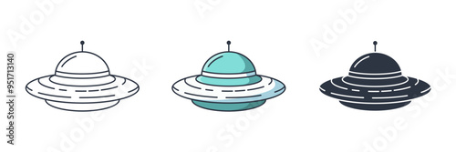 UFO icon symbol vector illustration isolated on white background
