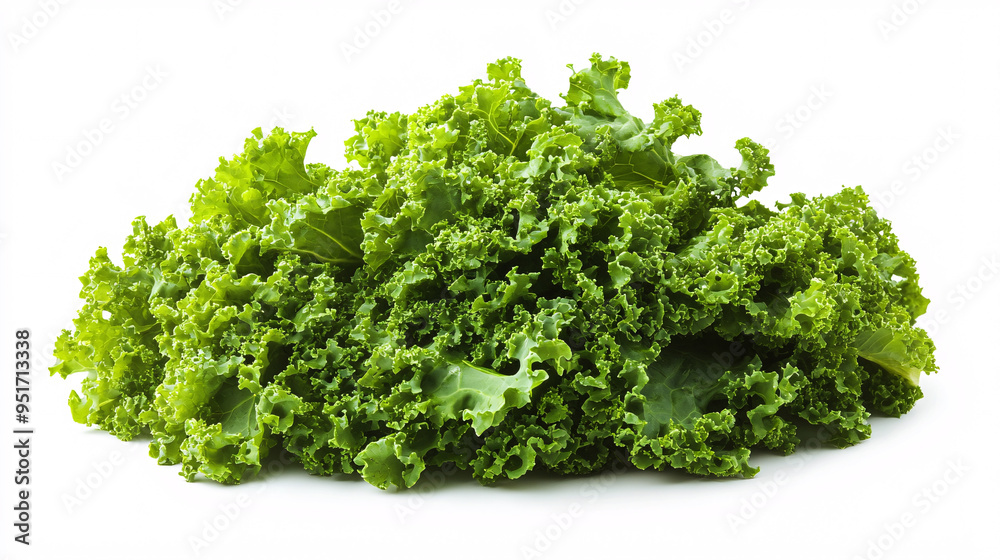 Fresh Green Kale Leaves on White Background Fresh Green Kale Leaves on White Background