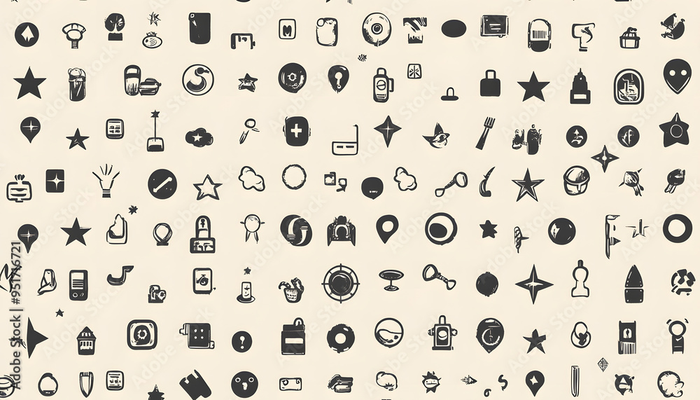 Repeating small icons, like stars, dots, or simple symbols, evenly spaced on a neutral background for a subtle pattern. Repeating small icons, like stars, dots, or simple symbols, evenly spaced on a neutral background for a subtle pattern.