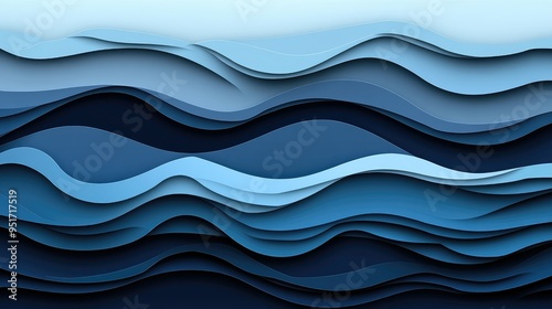 wavy background with paper cut style