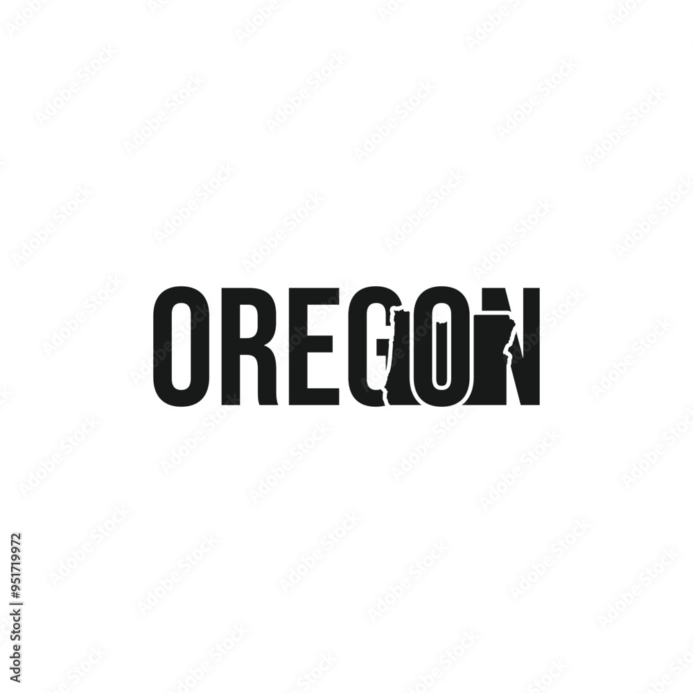 oregon state symbol, map icon with vector silhouette oregon state symbol, map icon with vector silhouette
