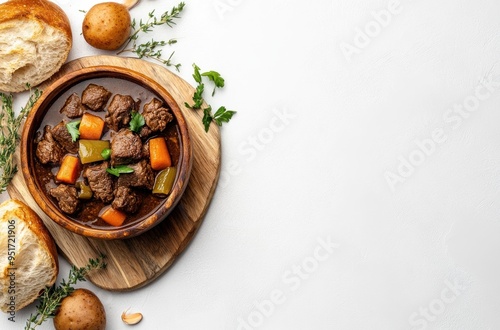 Beef Stew with Carrots, Potatoes and Parsley photo