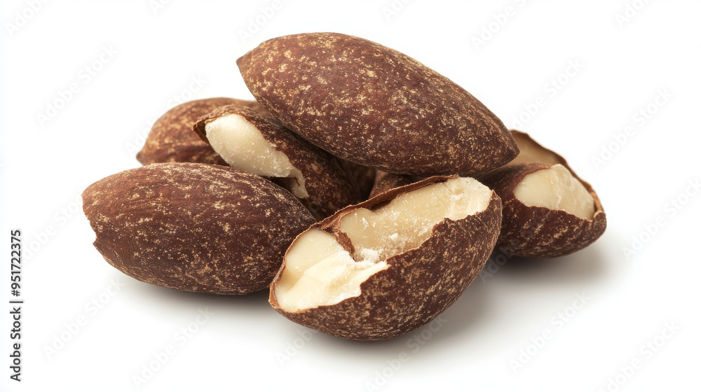 Savory Brazil nuts, isolated on a white background. Savory Brazil nuts, isolated on a white background.