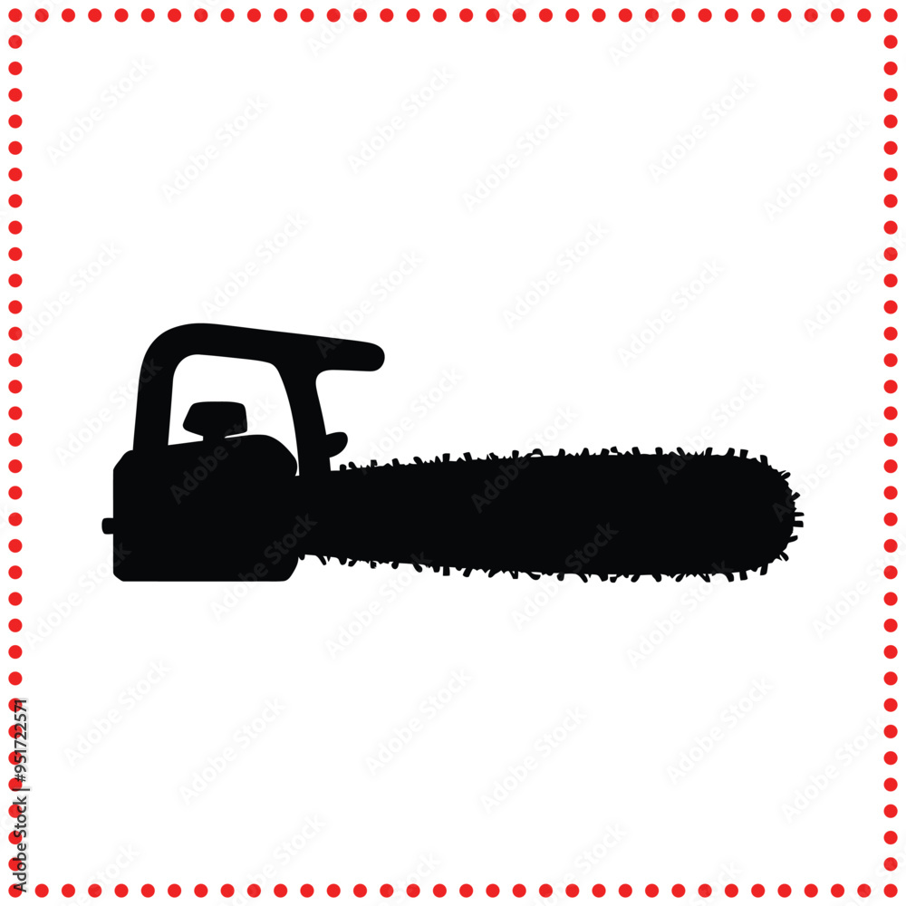 Iconic Chainsaw Silhouette Great for Forestry Branding and Logging Equipment Marketing Iconic Chainsaw Silhouette Great for Forestry Branding and Logging Equipment Marketing