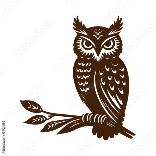 owl illustration vector flat design photo