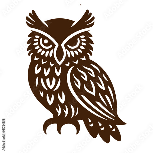 owl illustration vector flat design photo