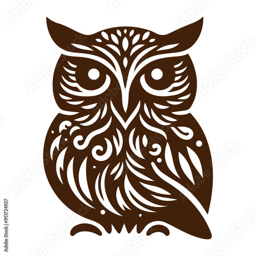 owl illustration vector flat design photo