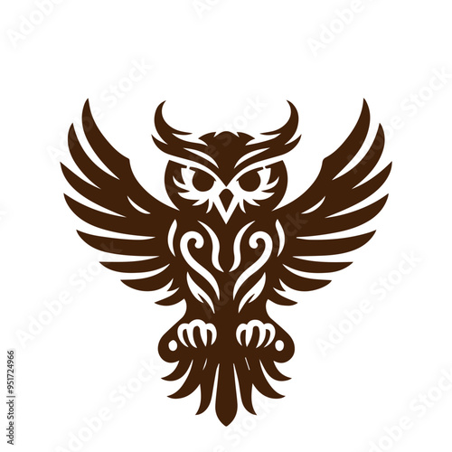 owl illustration vector flat design photo