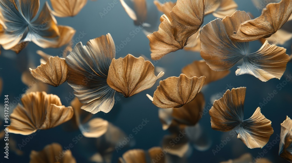 Whimsical leaf shapes in dynamic composition Whimsical leaf shapes in dynamic composition