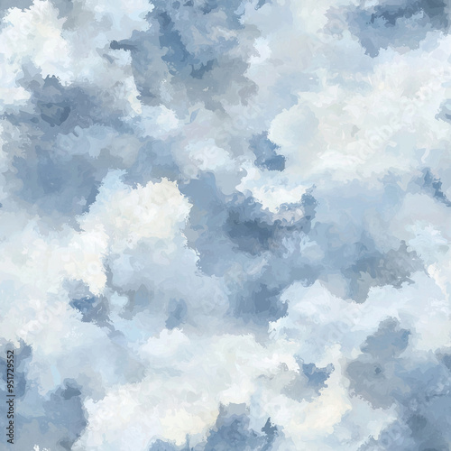 アニメ風の秋の昼の層雲（きりぐも/そううん）風パターン