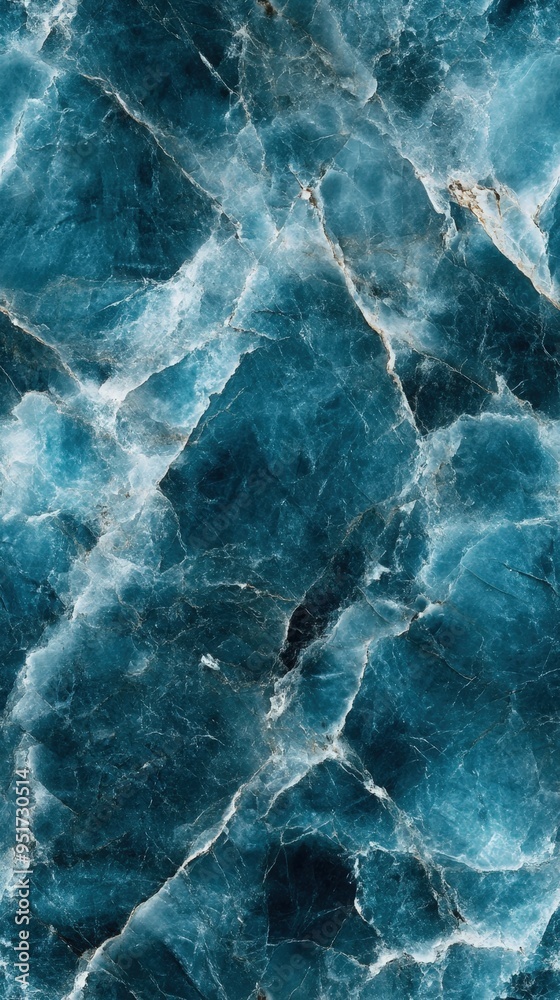 Seamless marble texture in dark teal with white veins, [Abstract Background Marble], [Vibrant and modern]