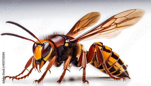 An Asian Hornet on a white background