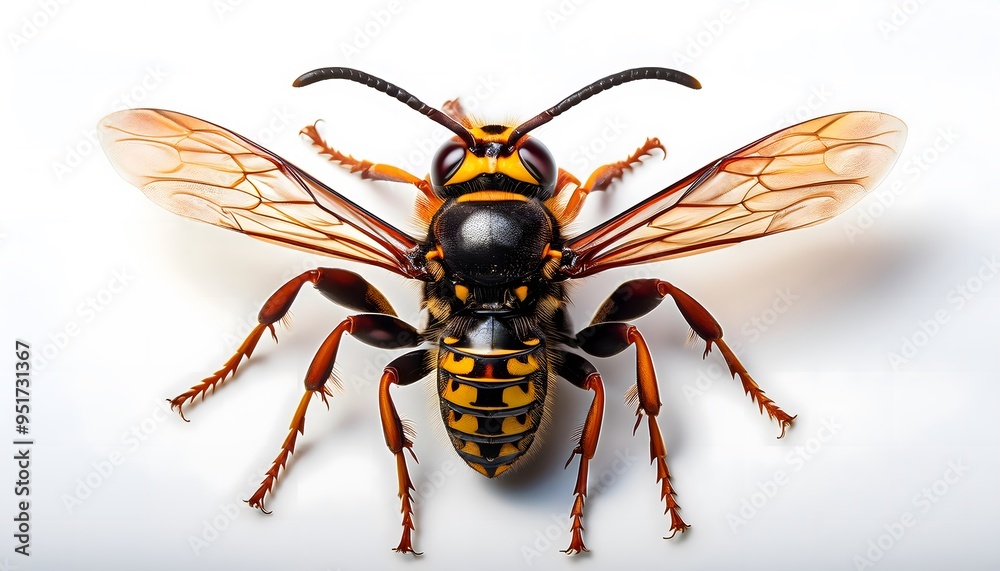 An Asian Hornet on a white background An Asian Hornet on a white background