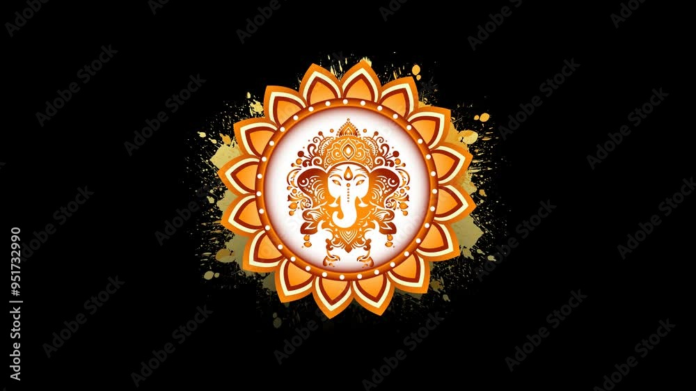 Radiance of Ganesh with Alpha Matte Background