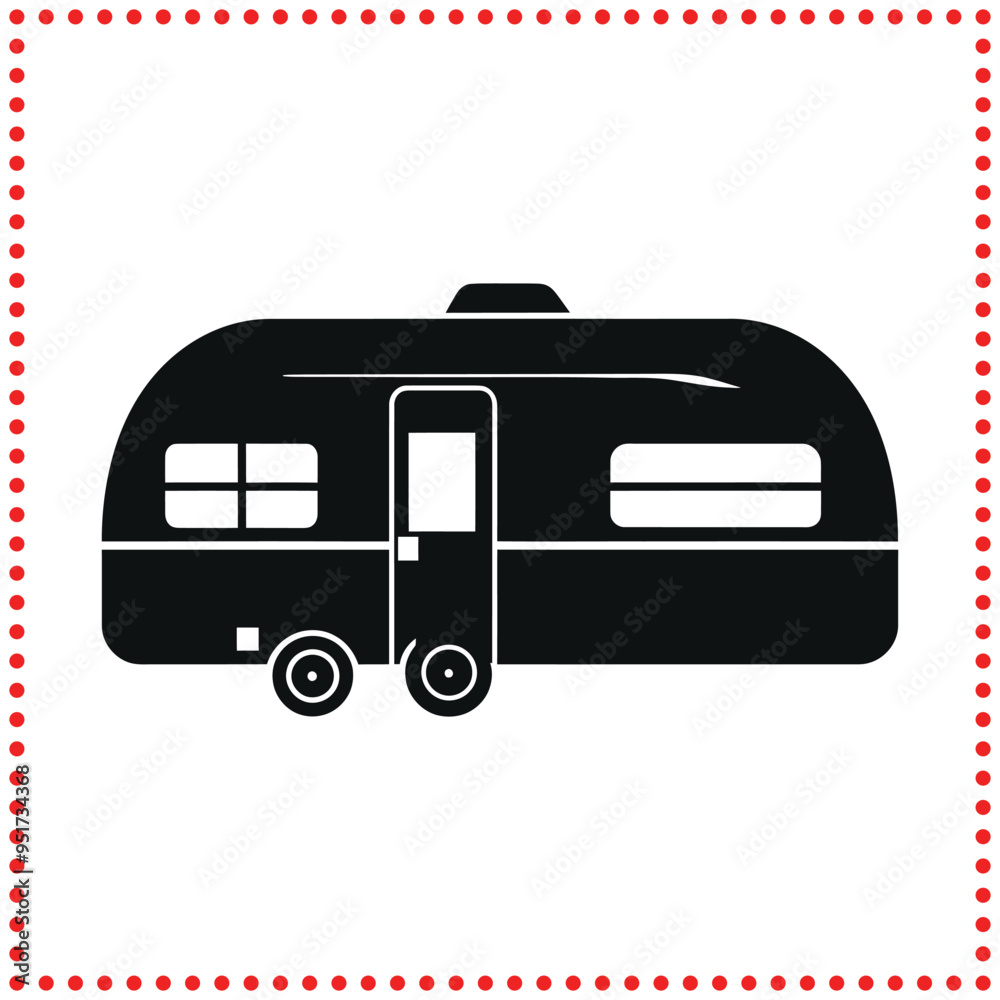 Modern Caravan Graphic Perfect for Camping Gear, RV Travel, and Outdoor Adventure Logos Modern Caravan Graphic Perfect for Camping Gear, RV Travel, and Outdoor Adventure Logos