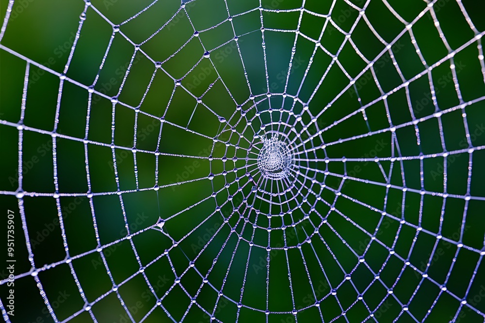 Fototapeta premium spider web with dew drops
