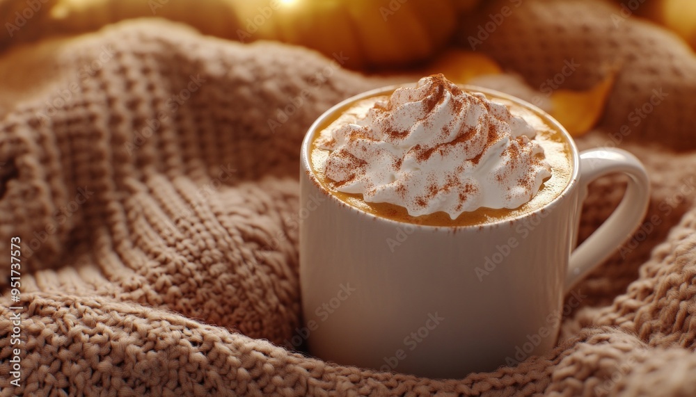 Pumpkin Spice Latte Banner Featuring a Cozy Autumn Drink with Whipped Cream Pumpkin Spice Latte Banner Featuring a Cozy Autumn Drink with Whipped Cream