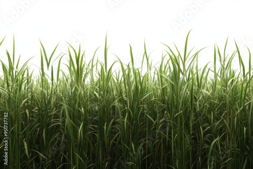 A sugar cane plantation is isolated on a transparent background