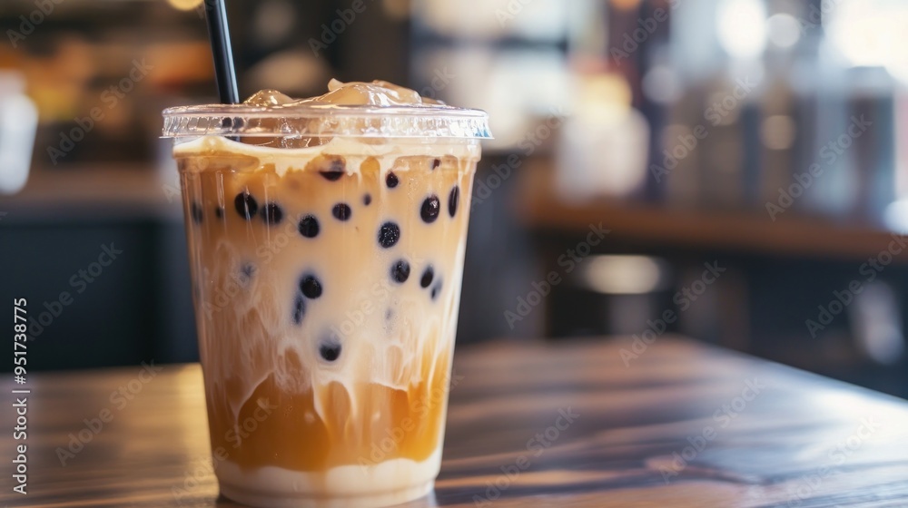 Iced Coffee with Boba Pearls Iced Coffee with Boba Pearls