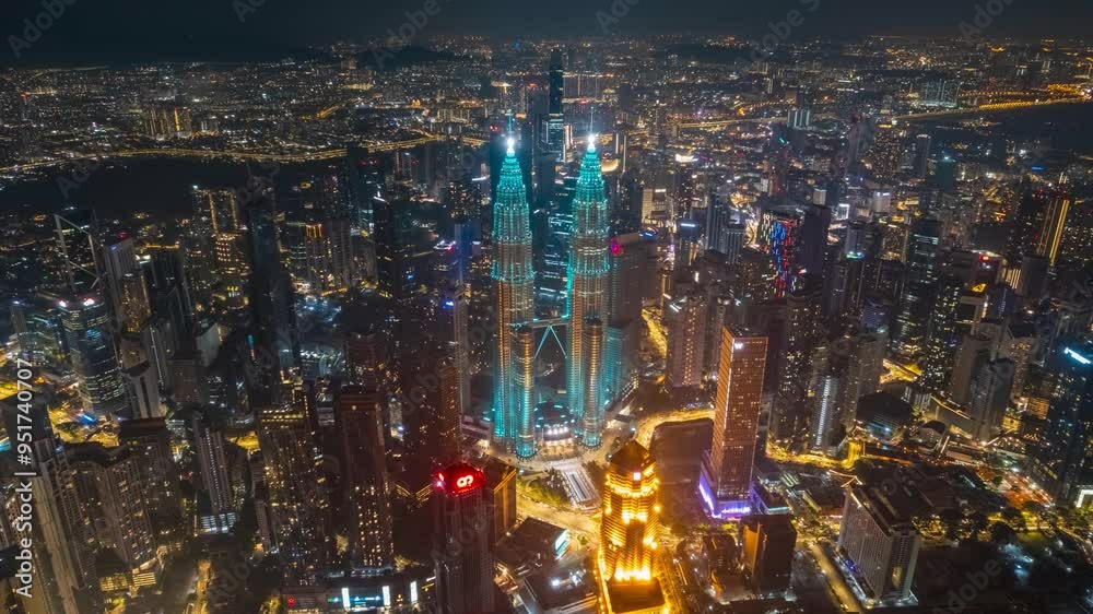 aerial view of beautiful view kuala lumpur city at night.kuala lumpur is a heart of malaysia aerial view of beautiful view kuala lumpur city at night.kuala lumpur is a heart of malaysia