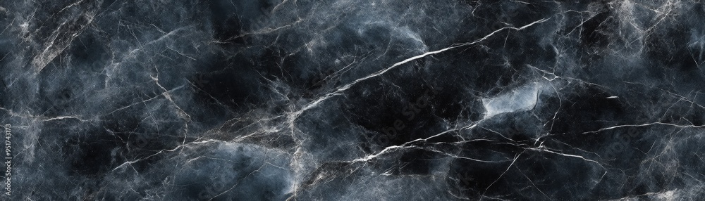 Seamless marble pattern in charcoal grey with silver veins, [Abstract Background Marble], [Modern and dramatic]