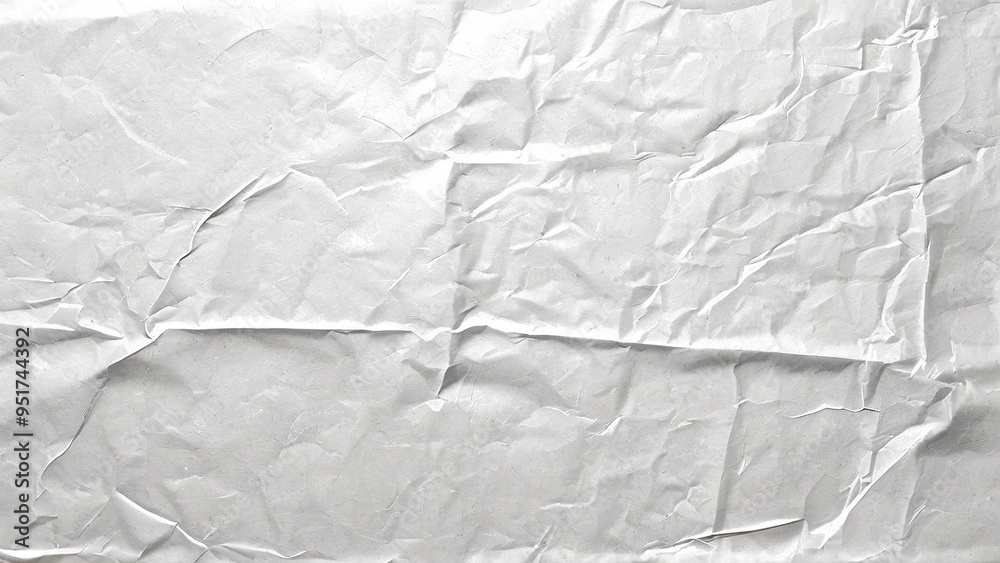 Fototapeta premium Close-up of crumpled white paper with visible texture and creases.