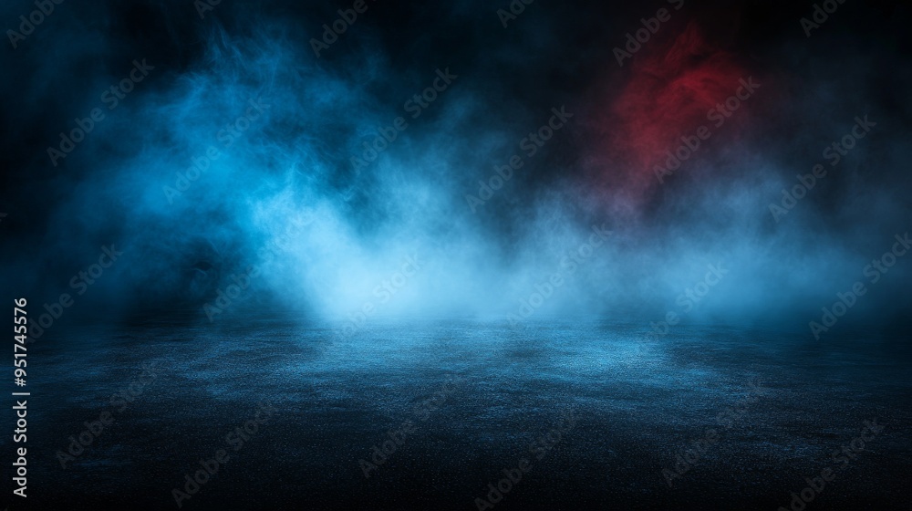 Abstract dark concentrate floor scene with mist, fog, spotlights, glitter Abstract dark concentrate floor scene with mist, fog, spotlights, glitter