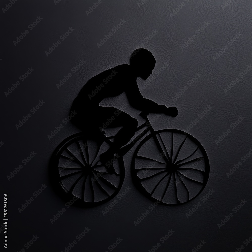Obraz premium A captivating silhouette of a cyclist in motion against a dark background, perfect for themes of sport and activity. paralympic games concept.