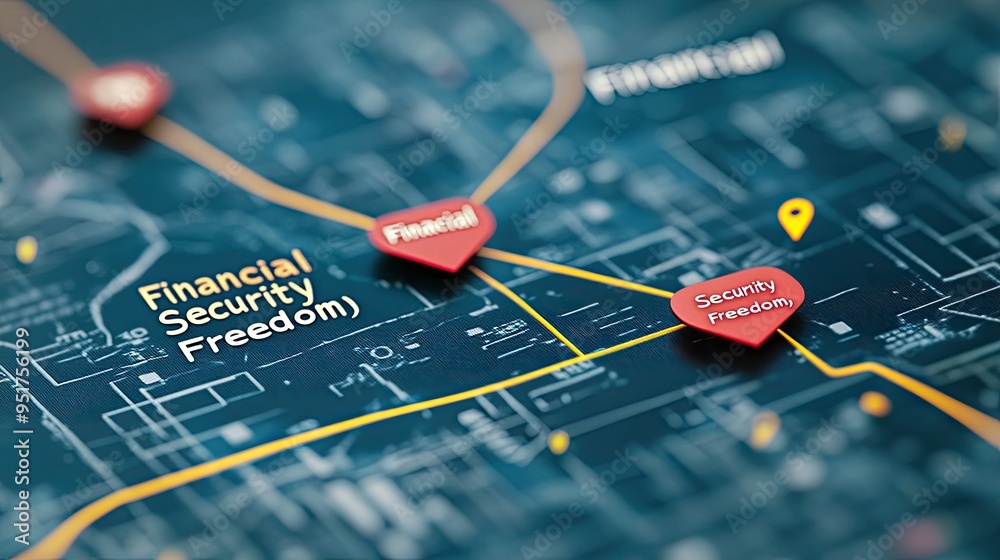 Obraz premium A roadmap with milestones labeled 