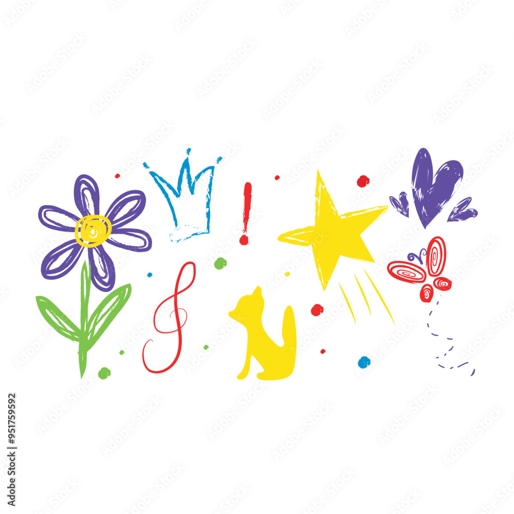Preschool Kid Crayon Drawing Pattern Preschool Kid Crayon Drawing Pattern