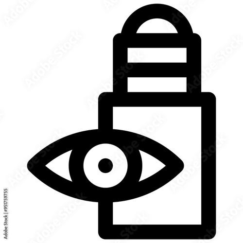 Eye cream roller. Editable stroke vector icon.